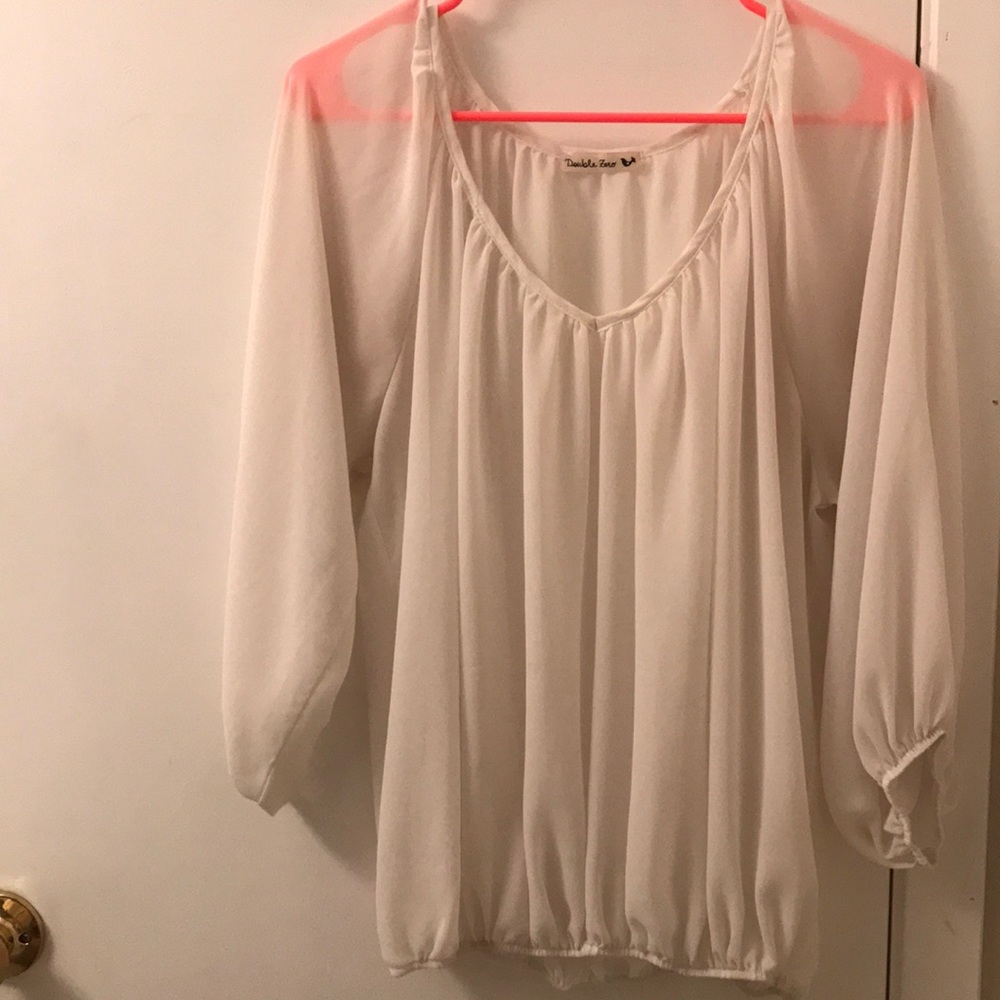 Chiffon loose fit white blouse